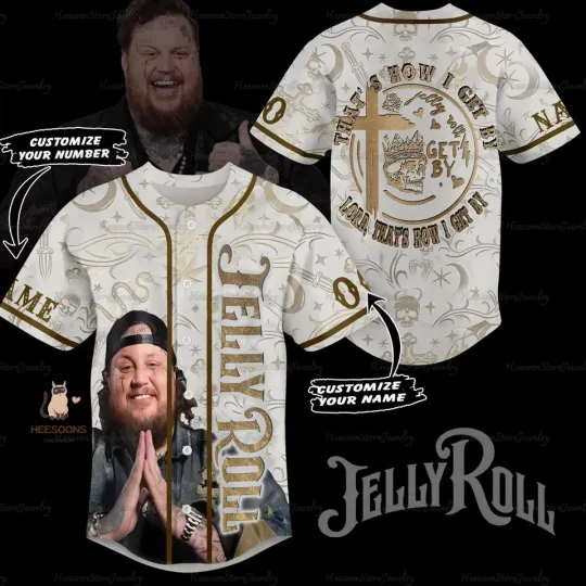 Discover Personalized Jelly Roll Baseball Jersey, Tour Merch 2025 Shirt, Gift For Fan