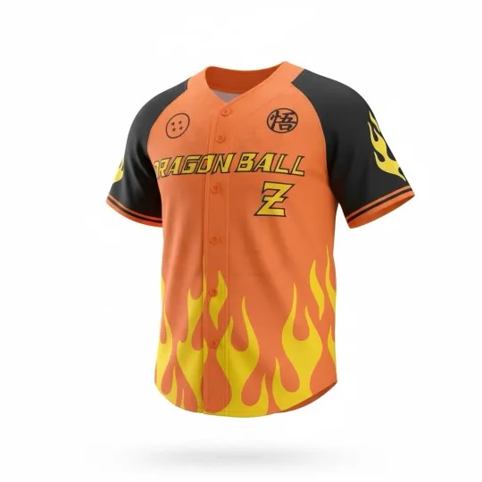 Dragon Ball Z Flame Baseball Jersey BoxLunch Exclusive Size Small NEW