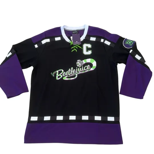 Discover BEETLEJUICE JERSEY Mens Hockey Jersey Snake Purple Black