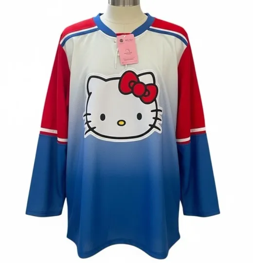 Discover Hello Kitty New Hockey Jersey Gradient Sanrio Adult
