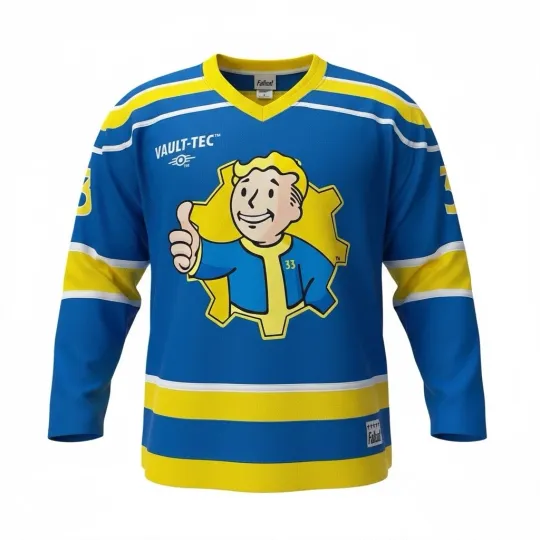 Discover Falllout Vault Boy Hockey Jersey