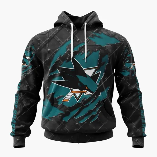 Personalized San Jose Sharks Hoodie Special Black Metal Design