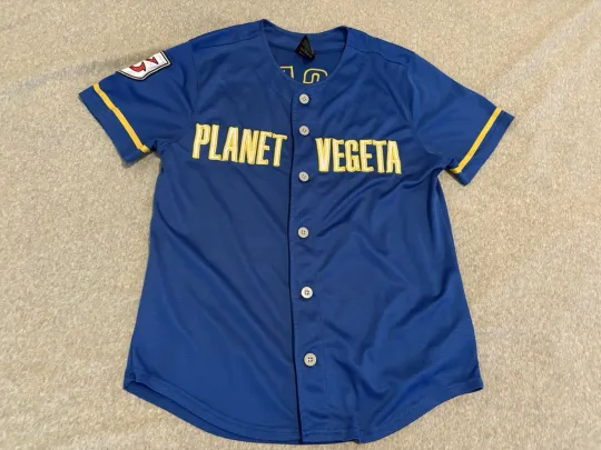 Dragon Ball Z Planet Vegeta Blue Baseball Jersey Shirt