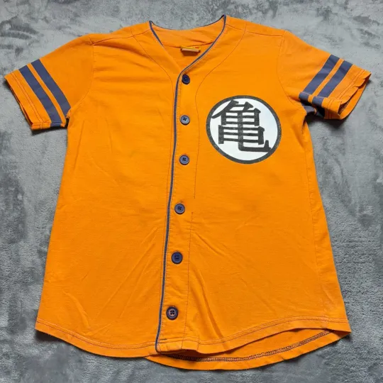 Vintage Dragon Ball Z Baseball Jersey Orange Japanese Anime Goku Logo