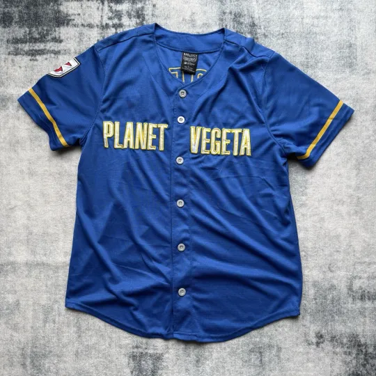 Dragon Ball Z Planet Vegeta Blue Baseball Jersey Shirt