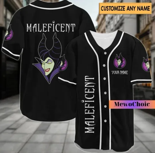 Evil Queen Disney Villains 3D Baseball Jersey Shirt