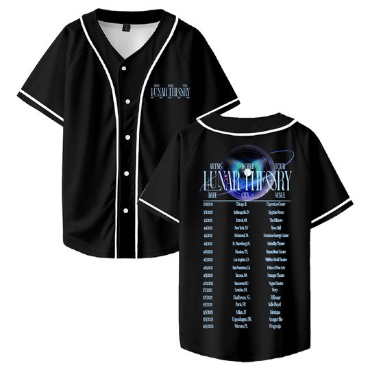 Discover Kpop Artms Lunar Theory World Tour 2025 Baseball Jersey V-Neck Short Sleeve Button-up Shirts Men Women Streetwear Tops