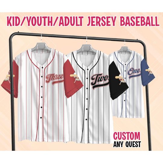 Discover Personalized Kids Baseball Baseball Shirt Custom Birthday Baseball Shirts Birthday Jersey For Kids Family Team Gift Y2k Clothes