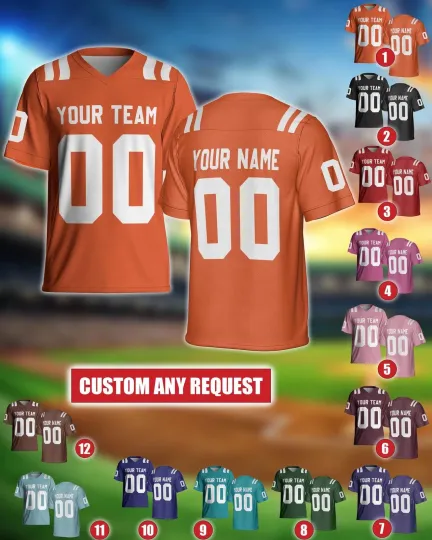 Discover Personalized Football Jersey, Custom Front Back Football V-neck Mesh Jersey