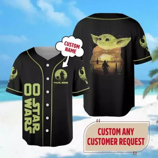 Discover Personalized Star Wars Yoda Strong In Me 3D BASEBALL JERSEY SHIRT US Size
