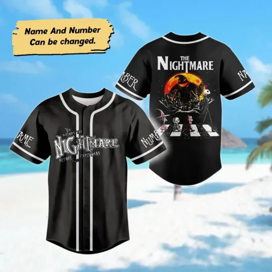 Discover Jack Skellington Oggie Boogie 3D BASEBALL JERSEY SHIRT US Size All Over Print