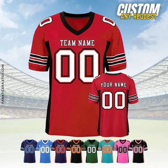 Discover Personalized Football Jersey,  Custom Front Back Football Mesh Jersey For Men