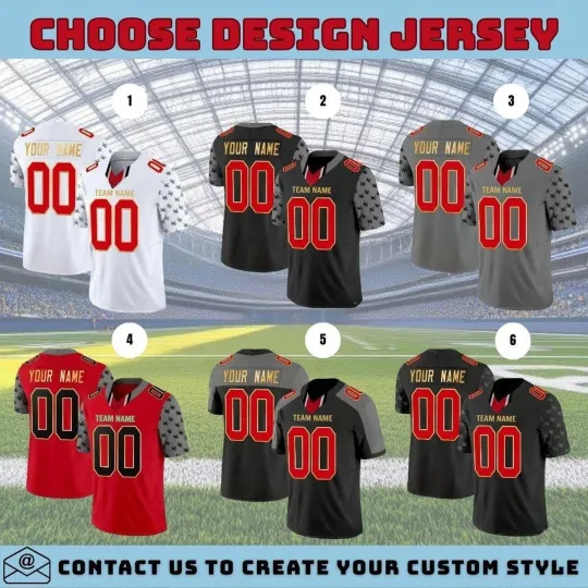 Discover Custom Printed Football Jersey, Personalized Team Name & Number Heritage Stripe