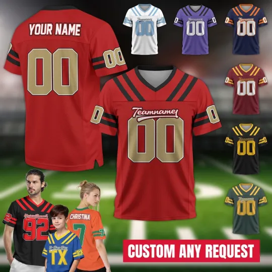 Discover Personalized Team Shirts Mesh Football Jersey for Adult Kid, Gift for Fan Lovers