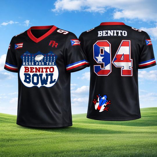 Discover Football Benito Jersey, Custom Bunny Bowl 2026 Shirt, Puerto Rico Team #94 Football Jersey, Mesh Jersey, Sports Shirt, Fan Apparel