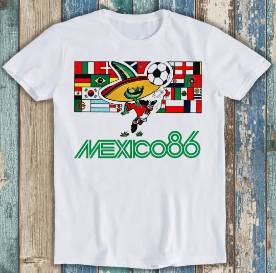 Discover Mexico 86 World Cup Soccer T-Shirt – Argentina Football Gift Tee
