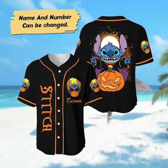 Discover Custom Stitch Halloween 3D Baseball Jersey Shirt