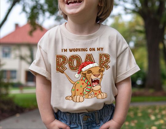 Discover I'm Working On My Roar Christmas Simba Shirt, Disney Lion King Xmas Sweatshirt, Disney World Simba Christmas Tee, Disney Animal Kingdom