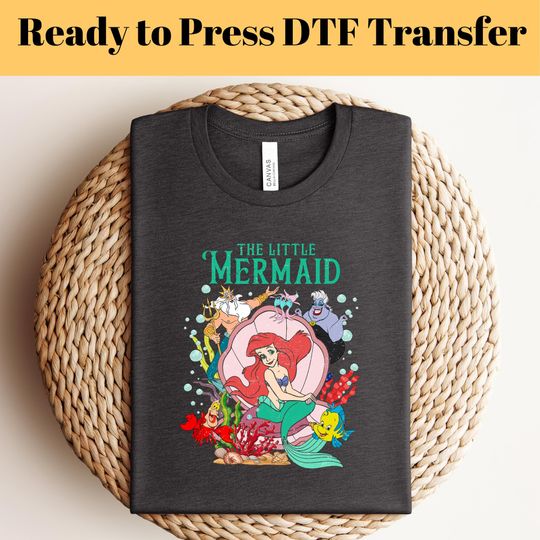 Discover The Little Mermaid DTF,Ready to Press Dtf, Disney Princess Dtf,  Women's Little Mermaid Ariel Shirt, Ariel Mermaid DTF, Disney Ariel DTF