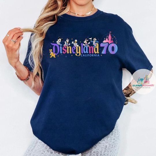 Discover Disneyland 70th anniversary 1955-2025 shirt, 70 years of magic shirt, Mickey & friends Disneyland Castle Platinum Celebration