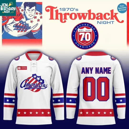 Discover Custom Rochester Americans 70th Anniversary Throwback 2025-2026 Hockey Shirt