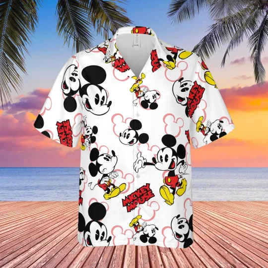 Discover Disney Parks Mickey Mouse Theme Summer Hawaiian Shirt