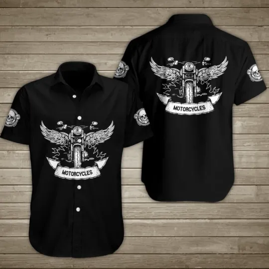 Discover Motorcycles With Wings Hawaiian Shirt For Men Summer Button Up