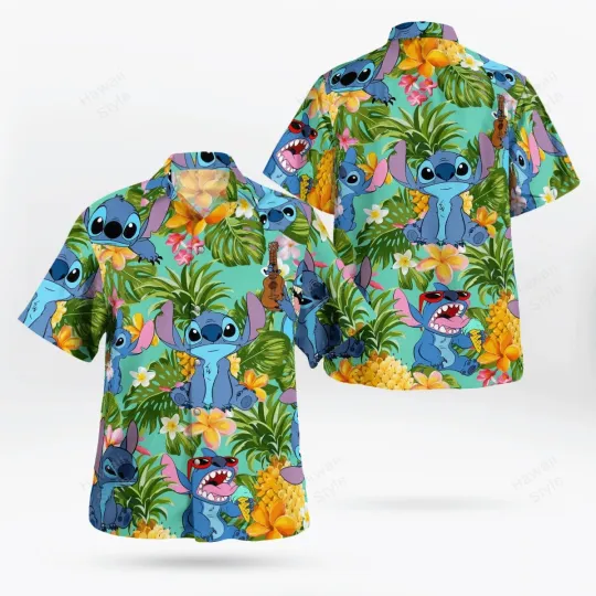 Discover Stitch Pineapple Tropical Hawaiian Shirt For Men