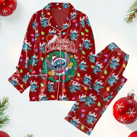Discover Stitch Christmas Matching Pajamas Set for Adults and Family