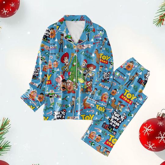 Discover Toy Story Christmas Matching Family Pajamas Set, Buzz Lightyear and Woody Holiday Sleepwear, Disney Cartoon Character Pajamas