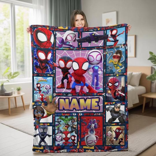 Discover Personalized Spidey and His Amazing Friends Fleece Blanket
