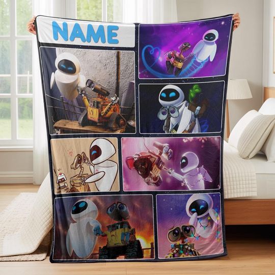 Discover Personalized Disney Pixar WALL-E Fleece Blanket for Couples and Kids