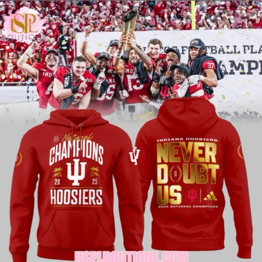 Discover Indiana Never Doubt Us Champions Red Hoodie 3D Gift For Valentine
