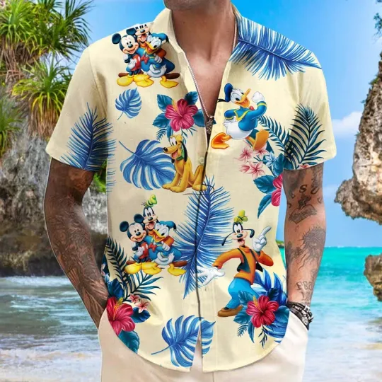 Discover Disney Mickey Mouse hawaiian shirt, classic mickey friend minie, dad gifts