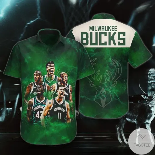 Discover Mwk Bucks Green Hawaiian Shirt For Men