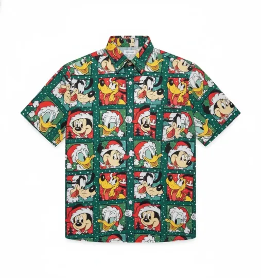 Discover Disneyland Christmas 2025 Mickey Goofy Donald hawaiian shirt