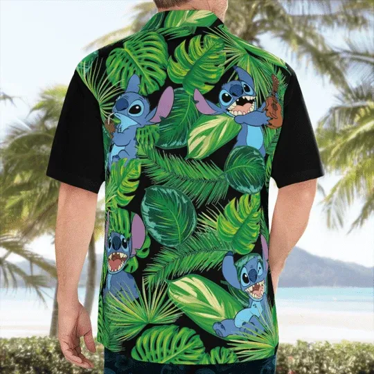 Discover Stich Tropical Hawaiian Shirt For Men