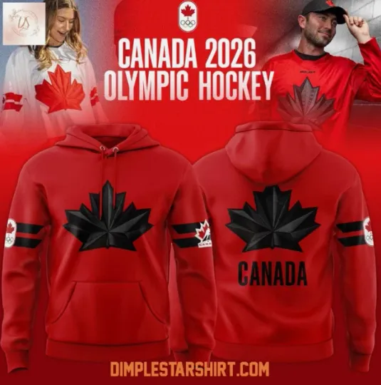 Discover Canada Olympic Hockey 2026 3D Red Hoodie Gift For Valentine