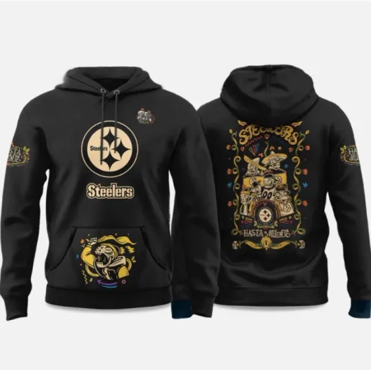 Discover 2025 Steeler Hasta La Muerte 3D All Over Printed Hoodie Gift For Valentine