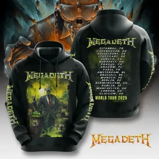 Megadeth Rock Band World Tour 2025 Hoodie 3D Gift For Valentine