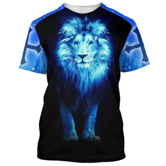 Discover Faith Is Seeing Light With Your Heart Lion Christian AOP Shirt 3D T-Shirt S-5XL