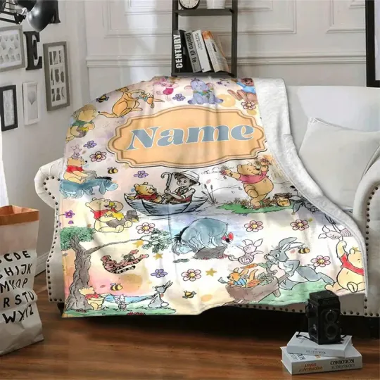 Discover Personalized Disney Friends Fleece Blanket with Custom Name