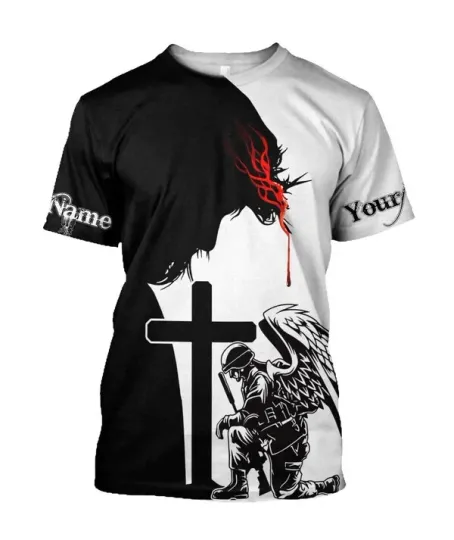 Discover Jesus Personalized Your Names Christian AOP Shirt 3D T-Shirt Full Size S-5XL