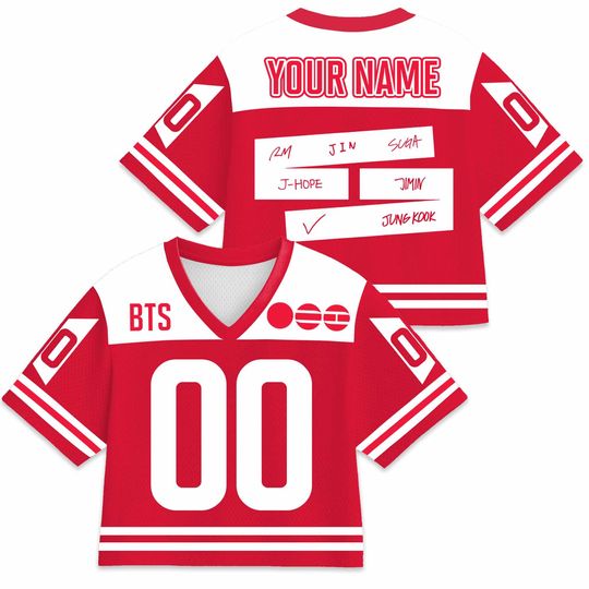 Discover Custom Tour Kpop Idol Crop Top Football Jersey, Custom Football Jersey For Teen Girl Women Football Kpop Fan, World Tour 2026 Jersey