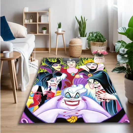 Discover Disney Villains Characters Group Rug for Living Room Decor