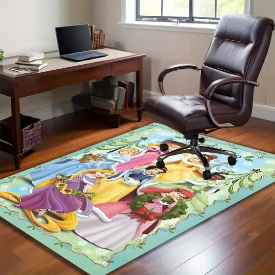Discover Princess Disney Rug, Cartoon Decor Room Rug for Kids Bedroom
