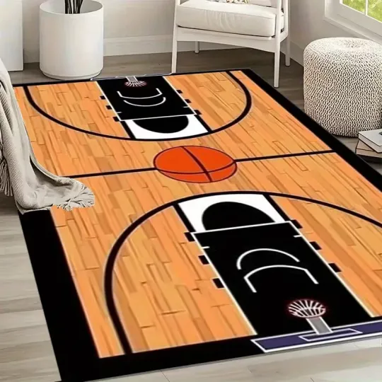 Discover Basketball Court Rug, Sport Decor Rug, Living Room Rug
