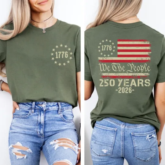America 250th Anniversary T-Shirt, 1776–2026 USA T-Shirt, , Memorial Day Tees