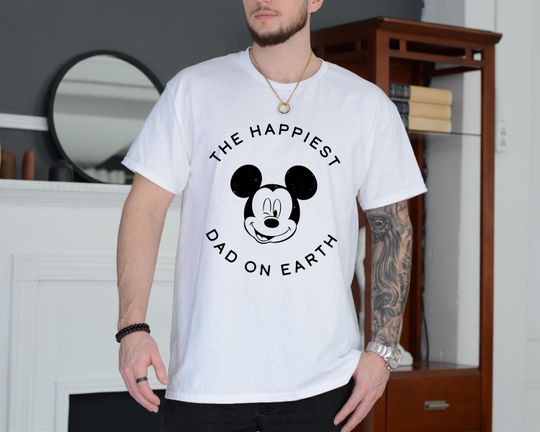 Discover The Happiest Dad On Earth Mickey Shirt, Disney Father T-Shirt, Mickey Happiest Dad Sweater, Father's Day Tee, Best Dad Ever, Mickey Dad Tee