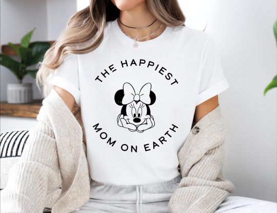 Discover The Happiest Mom On Earth Minnie Shirt, Disney Mother T-Shirt, Minnie Happiest Mom Sweater, Mother's Day Tee, Best Mom Ever, Minnie Mom Tee